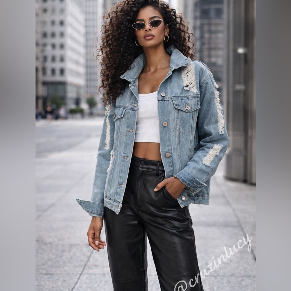 Love Tree Denim Jacket Distressed NWOT